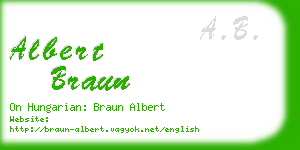 albert braun business card